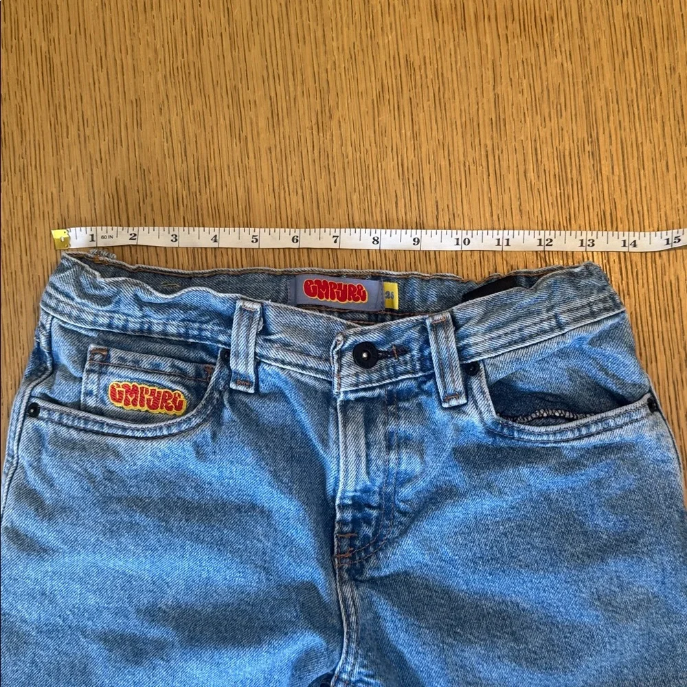 Empyre Kids Loose Fit Blue Denim Skate Shorts Size 25 - Picture 6 of 6